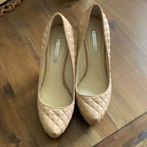 BCBG Beige quilted closed toe pump. Size 8.5